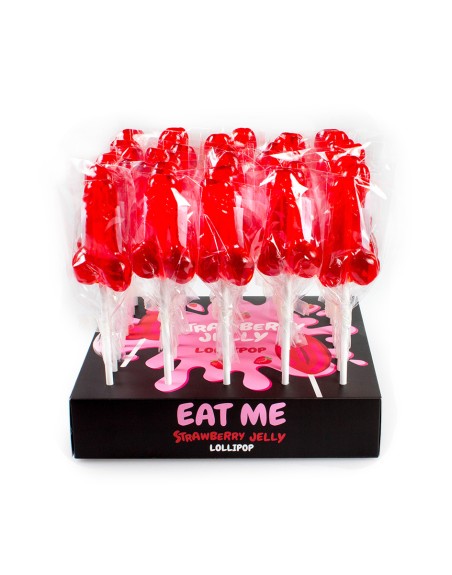 Présentoir de 40 sucettes pénis à la fraise