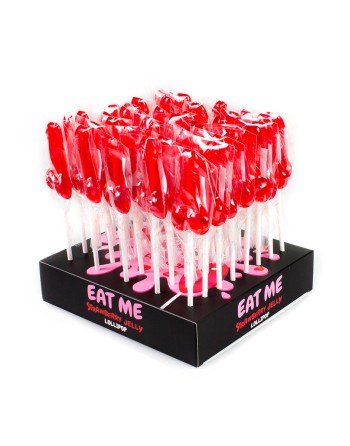 Présentoir de 40 sucettes pénis à la fraise