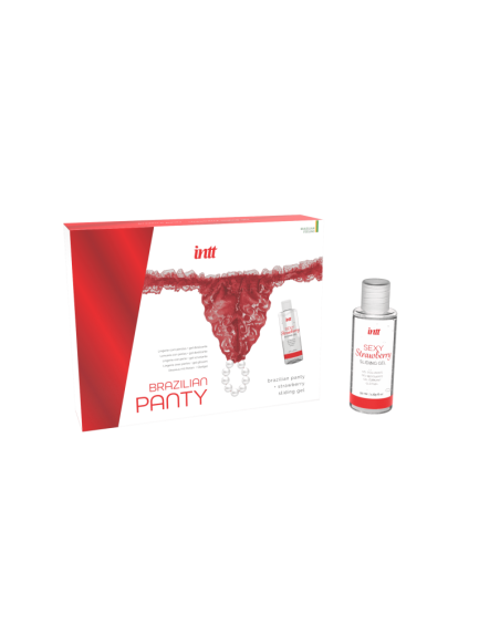 Red brazilian panty - String et lubrifiant
