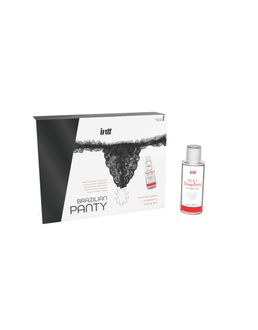 Black brazilian panty - String et lubrifiant