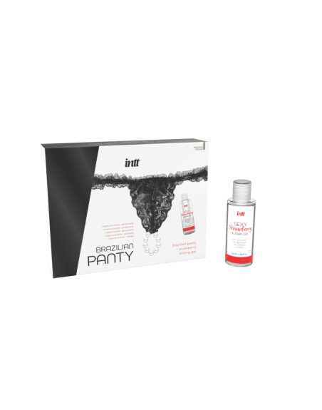 Black brazilian panty - String et lubrifiant