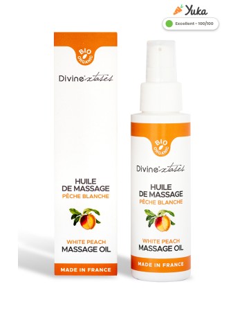 Huile de massage gourmande BIO pêche blanche
