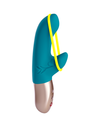 Amorino - Vibromasseur Rabbit silencieux - Pétrole et jaune fluo