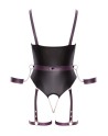 Body à jarretelles ouvert avec menottes - Cottelli Bondage