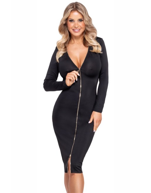 Robe noire midi à manches longues - Cotelly Party Robe noire midi à manches longues - Cotelly Party