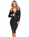 Robe noire midi à manches longues -  Cotelly Party
