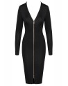Robe noire midi à manches longues -  Cotelly Party