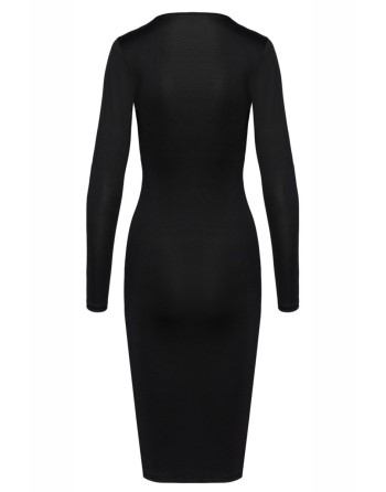 Robe noire midi à manches longues -  Cotelly Party