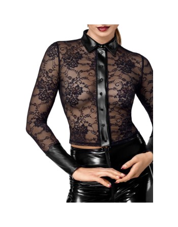 F377 Noirelle Chemise en dentelle boutonnée