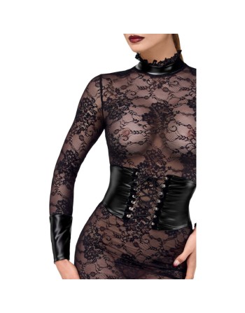 F375 Noirelle Robe corset mi-longue en dentelle