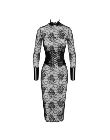 F375 Noirelle Robe corset mi-longue en dentelle