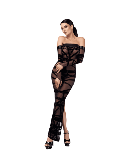 F358 Bondesque Opera Robe longue épaule décolletée