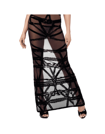 F358 Bondesque Opera Robe longue épaule décolletée