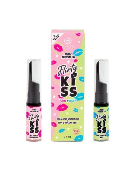 Flirty Kiss - Gels pour sex oral fraise et menthe