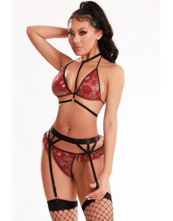 Ensemble lingerie 5 pièces rouge - J Lingerie
