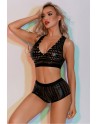 Ensemble Top et Shorty noir - J Lingerie