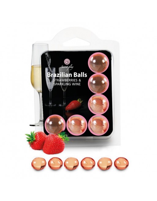 6 Brazilian Balls Fraise et Champagne 3386-2