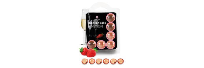 6 Brazilian Balls Fraise et Champagne 3386-2