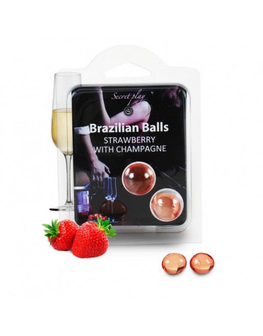 Duo Brazilian Balls Fraise champagne 3385-2 Duo Brazilian Balls Fraise champagne 3385-2
