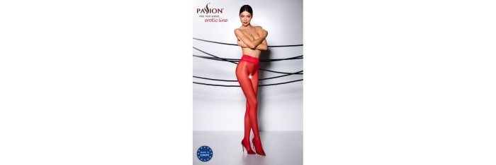 TI008R Collants ouverts 30 DEN - Rouge